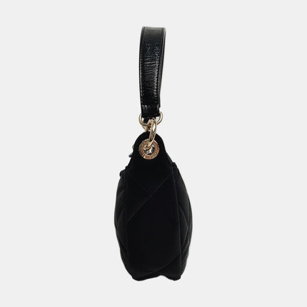 Chanel Wallet on Chain Classique rabat en cuir grainé noir, finition argentée