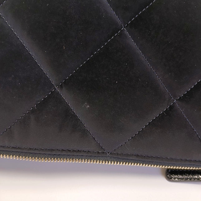 Chanel Black Velvet Quilted Hobo Bag with Chain Coco Neige