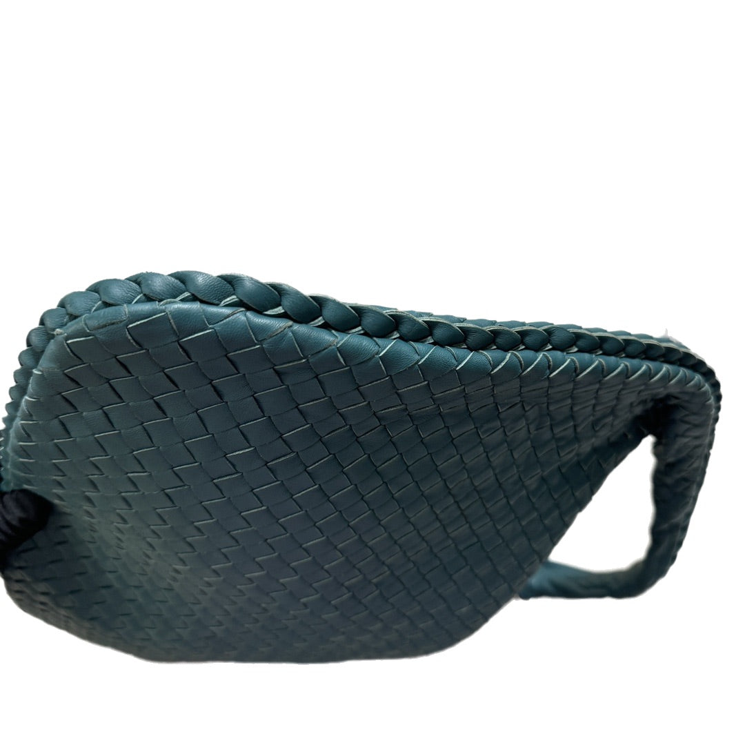 Sold Bottega Veneta Hobo Bag Medium Lambskin leather Teal 45cm