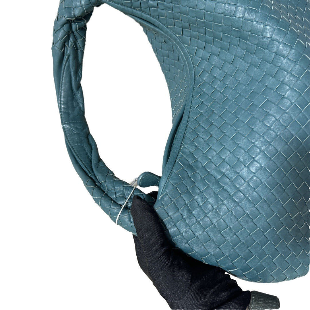 Sold Bottega Veneta Hobo Bag Medium Lambskin leather Teal 45cm