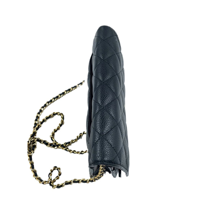 Sold Chanel Wallet on Chain WOC Black Caviar Leather with Gold hardware