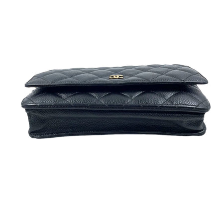 Sold Chanel Wallet on Chain WOC Black Caviar Leather with Gold hardware
