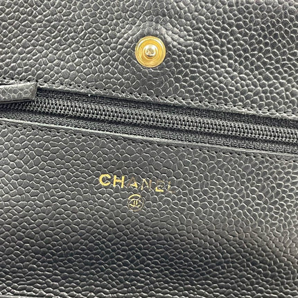 Sold Chanel Wallet on Chain WOC Black Caviar Leather with Gold hardware
