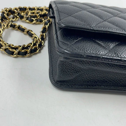 Sold Chanel Wallet on Chain WOC Black Caviar Leather with Gold hardware