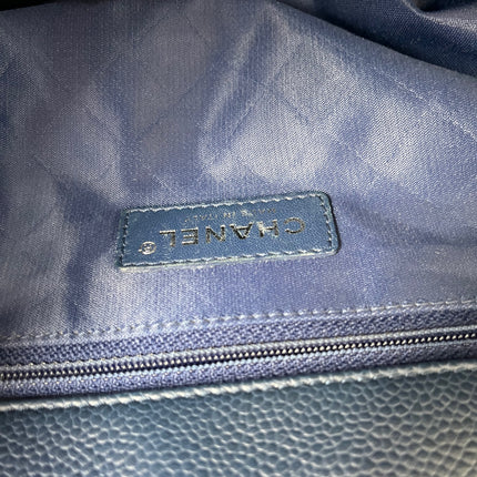 Sold Chanel Blue and Red Tweed and Caviar Airline Flap Bag Silver Hardware 2016