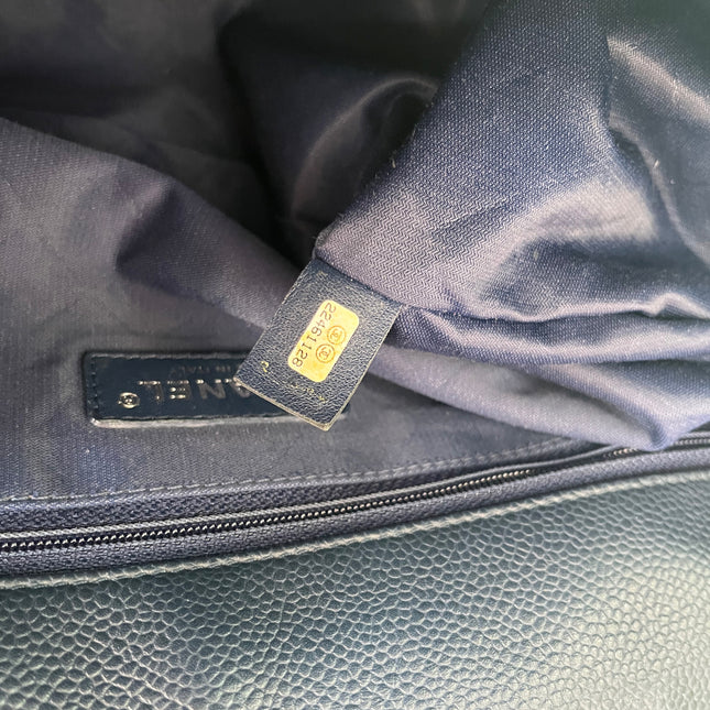 Sold Chanel Blue and Red Tweed and Caviar Airline Flap Bag Silver Hardware 2016