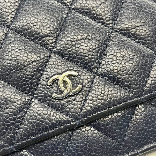 Sold Chanel Wallet on Chain WOC Navy Caviar Leather with Silver hardware