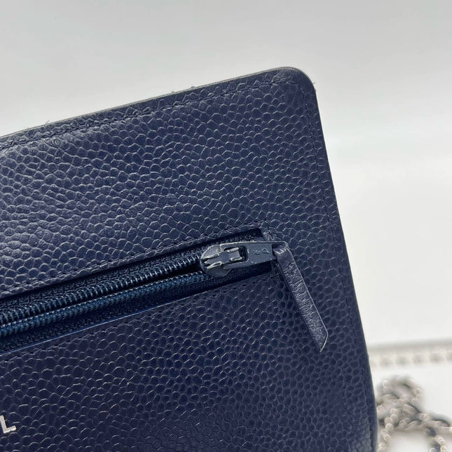 Sold Chanel Wallet on Chain WOC Navy Caviar Leather with Silver hardware