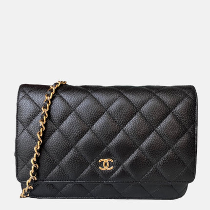 Sold Chanel Wallet on Chain WOC Black Caviar Leather with Gold hardware-Luxbags