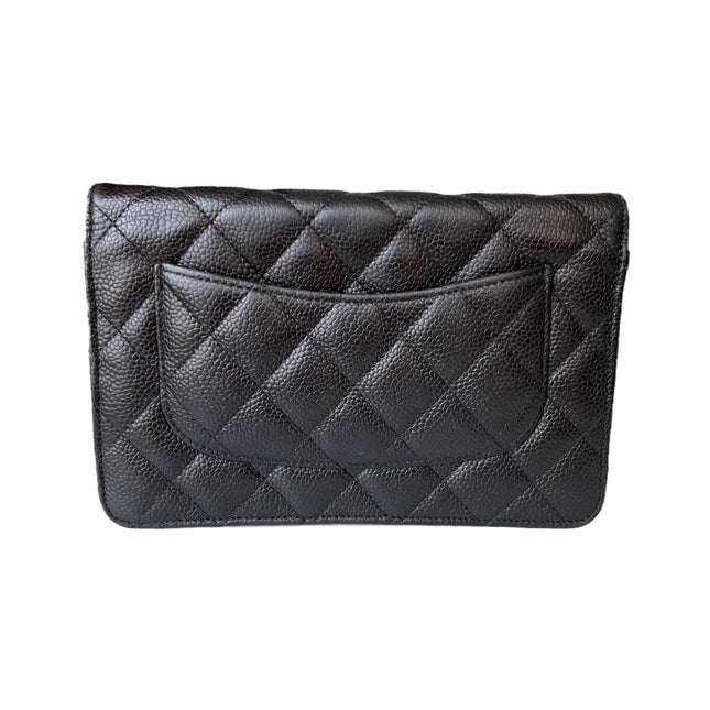 Sold Chanel Wallet on Chain WOC Black Caviar Leather with Gold hardware