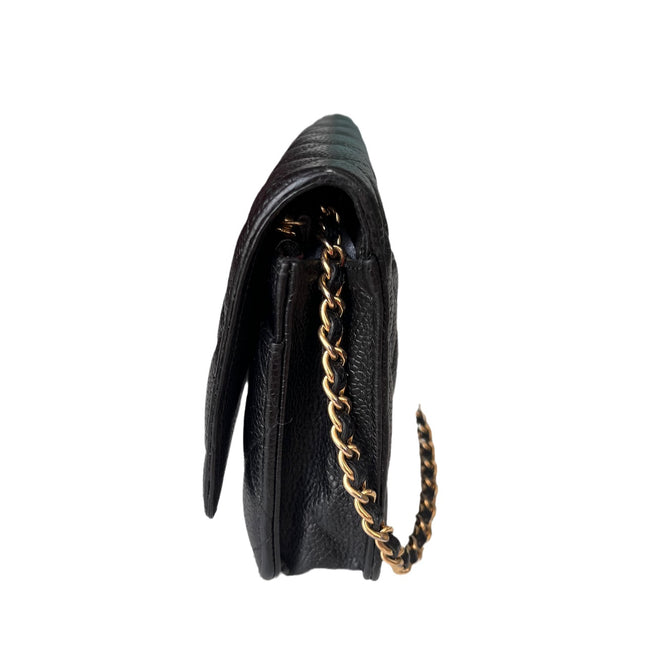 Sold Chanel Wallet on Chain WOC Black Caviar Leather with Gold hardware