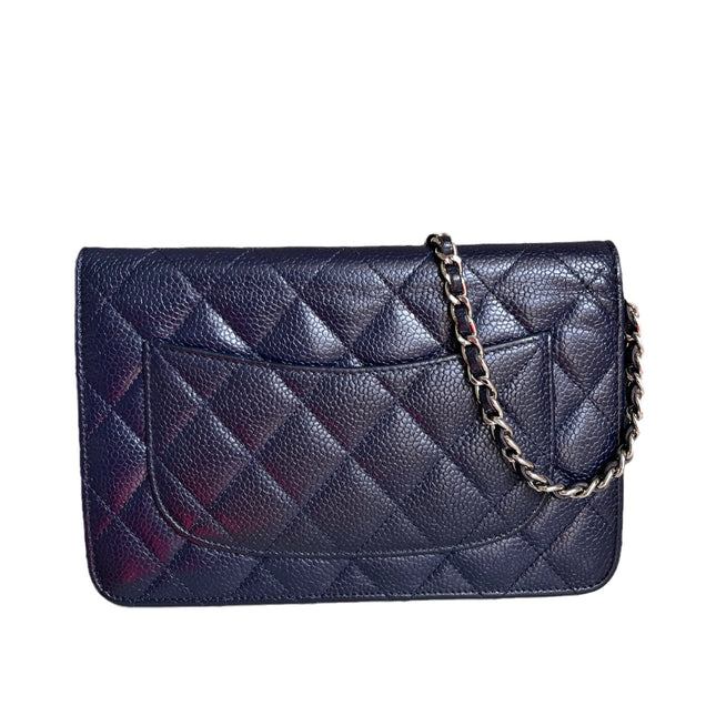 Sold Chanel Wallet on Chain WOC Navy Caviar Leather with Silver hardware