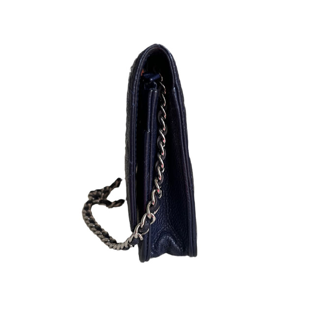 Sold Chanel Wallet on Chain WOC Navy Caviar Leather with Silver hardware