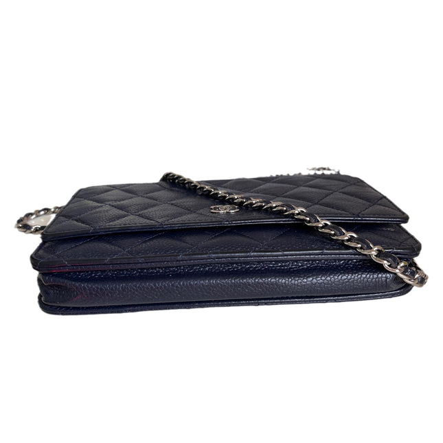 Sold Chanel Wallet on Chain WOC Navy Caviar Leather with Silver hardware