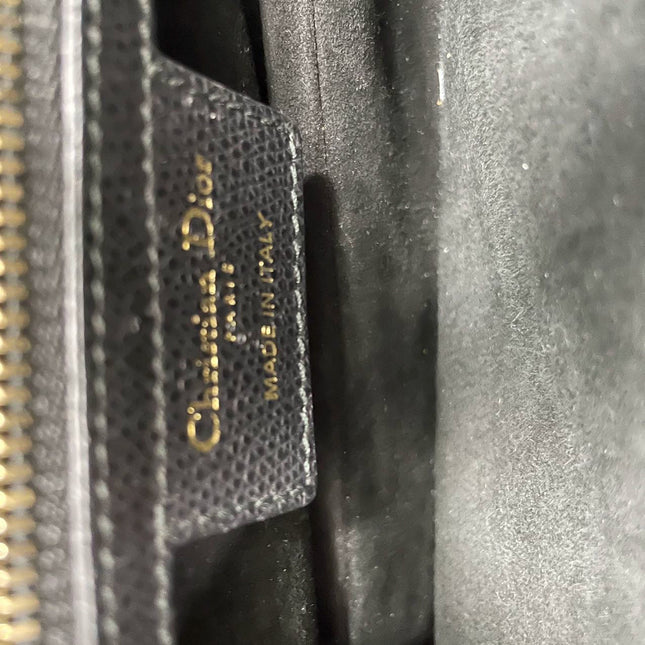 Sold Dior Saddle Black Medium Grained Leather Handbag with Gold Hardware