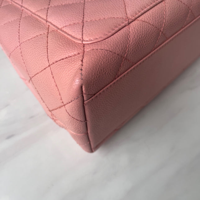Sold Chanel Vintage Top Handle Kelly Flap Bag Pink Quilted Caviar Leather 24k Gold Plated Hardware
