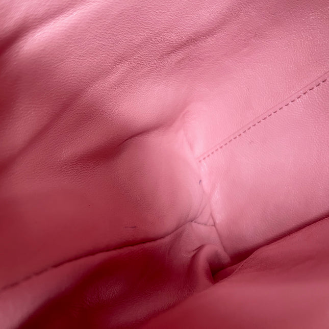Sold Chanel Vintage Top Handle Kelly Flap Bag Pink Quilted Caviar Leather 24k Gold Plated Hardware