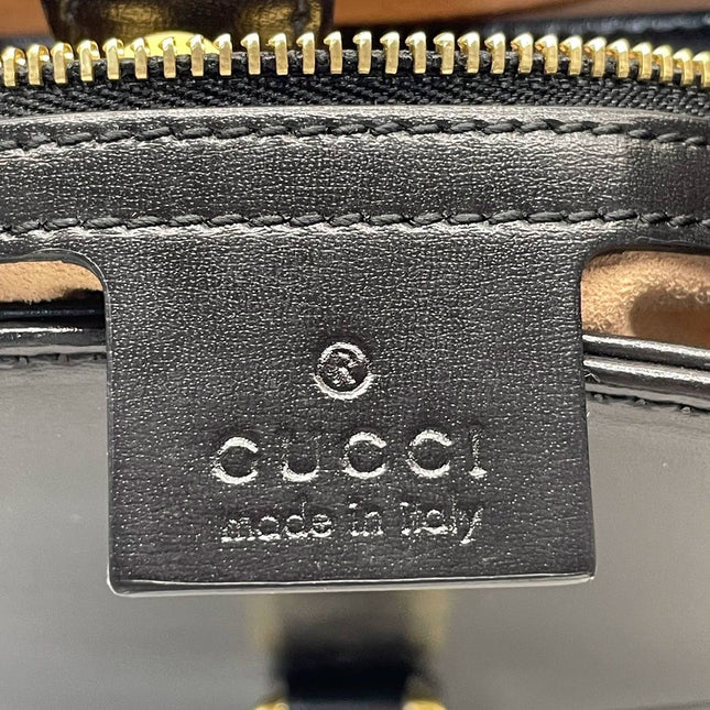 Sold Gucci Jackie 1961 Black Leather Bag with Adjustable Strap