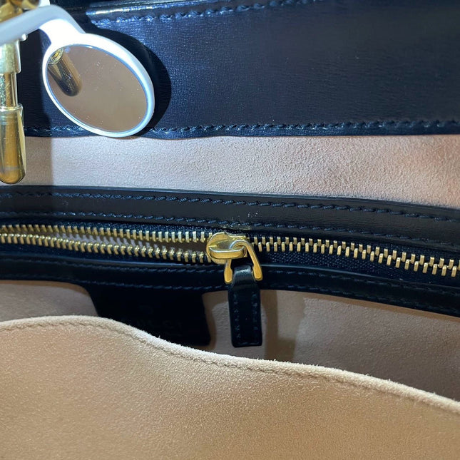 Sold Gucci Jackie 1961 Black Leather Bag with Adjustable Strap