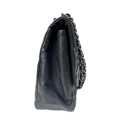 Sold Chanel Classic Flap Jumbo Large Black Lambskin Leather with Silver hardware