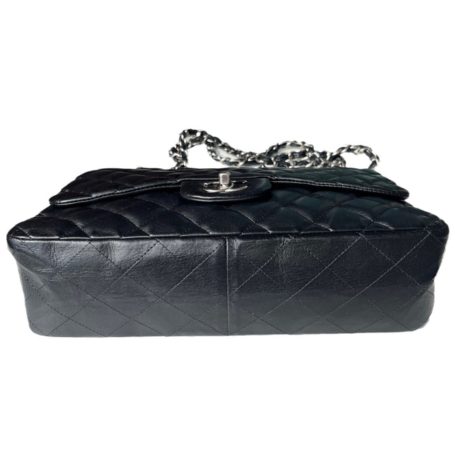 Sold Chanel Classic Flap Jumbo Large Black Lambskin Leather with Silver hardware