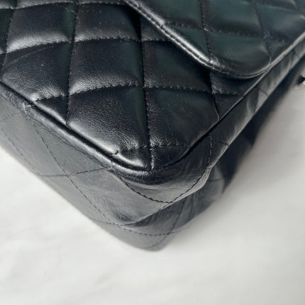 Sold Chanel Classic Flap Jumbo Large Black Lambskin Leather with Silver hardware