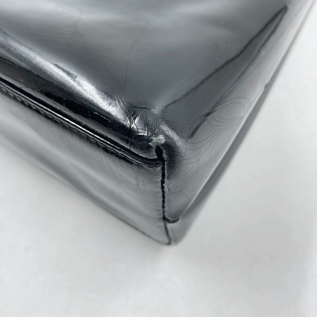 Chanel Kelly Vintage Top Handle Black Patent Leather with Gold Hardware Medium Size