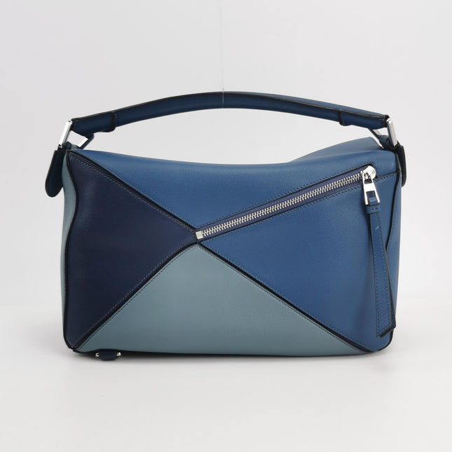 Loewe Puzzle Medium Tricolor Navy Leather bag