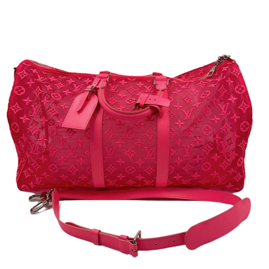 Sold Louis Vuitton Keepall Bandouliere Monogram Mesh 50 Pink in Mesh/Leather-Luxbags