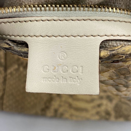 Gucci Jackie Vintage Beige Snake-skin Leather Gold Hardware