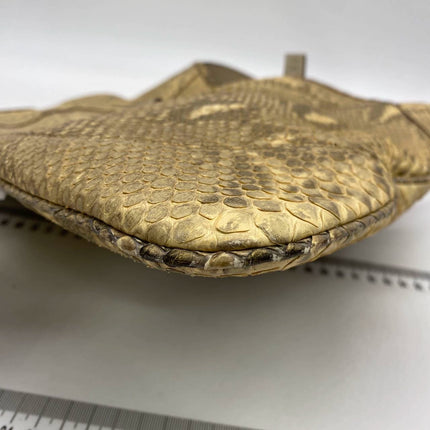 Gucci Jackie Vintage Beige Snake-skin Leather Gold Hardware