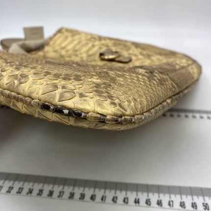 Gucci Jackie Vintage Beige Snake-skin Leather Gold Hardware