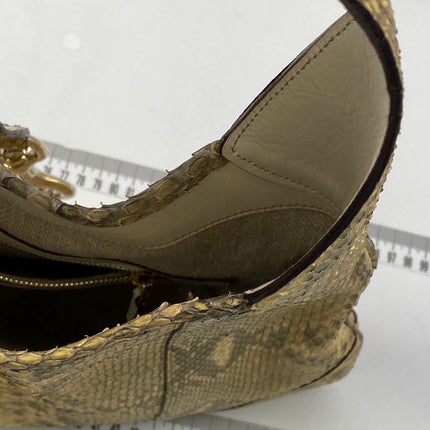 Gucci Jackie Vintage Beige Snake-skin Leather Gold Hardware