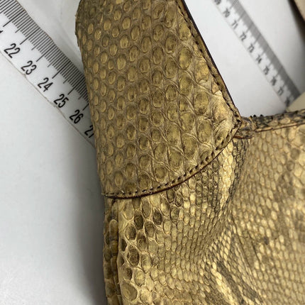 Gucci Jackie Vintage Beige Snake-skin Leather Gold Hardware