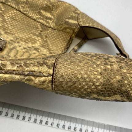 Gucci Jackie Vintage Beige Snake-skin Leather Gold Hardware