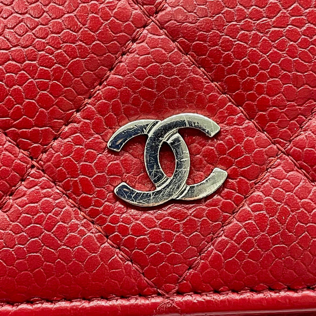 Sold Chanel Wallet on Chain Classic Flap Red Caviar Leather