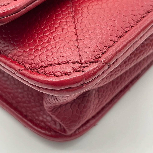 Sold Chanel Wallet on Chain Classic Flap Red Caviar Leather