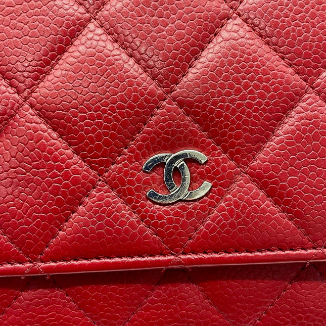 Sold Chanel Wallet on Chain Classic Flap Red Caviar Leather