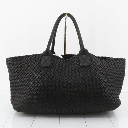 Bottega Veneta Cabat Large Intreccio Leather Tote Bag Black 40cm