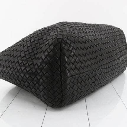 Bottega Veneta Cabat Large Intreccio Leather Tote Bag Black 40cm