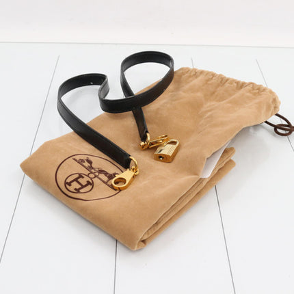 Hermès Kelly 32 Sellier Black Box Leather Gold Hardware with Strap