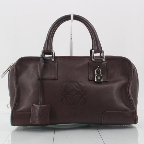Loewe Amazona 28 in Brown Calfskin Leather and Silver-tone Hardware