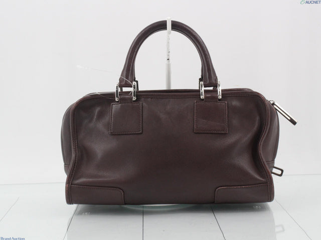 Loewe Amazona 28 in Brown Calfskin Leather and Silver-tone Hardware