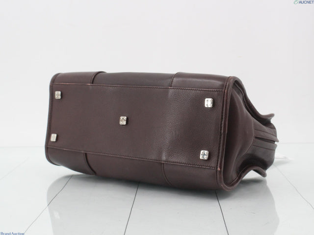Loewe Amazona 28 in Brown Calfskin Leather and Silver-tone Hardware