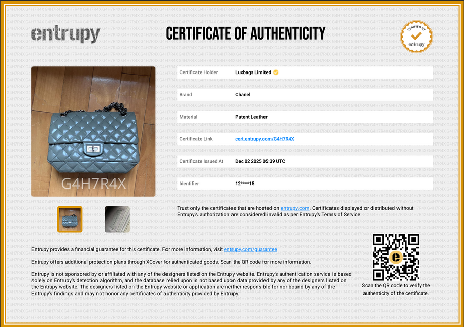 Chanel 2.55 Flap Bag Patent Leather Double Bottom Small Grey