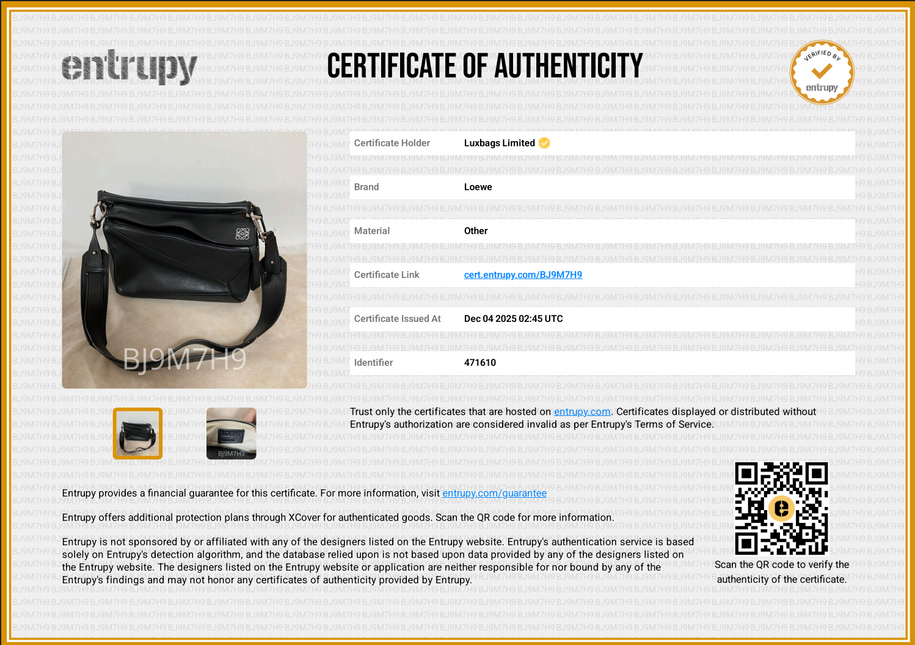 Loewe Puzzle Small Black Smooth Leather White Logo With Metal Feet 2016