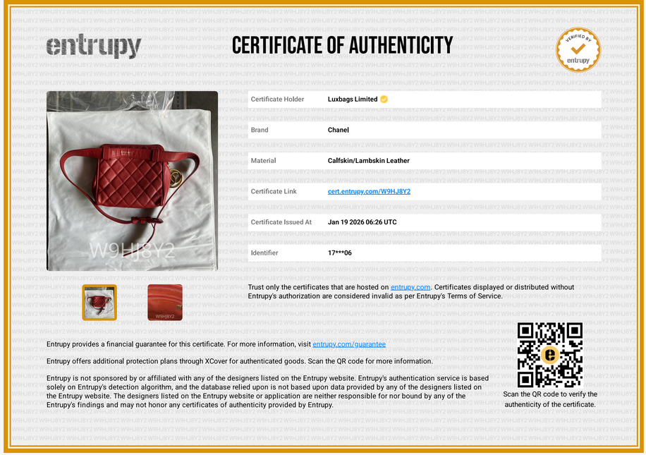 Chanel Vintage Belt Bag Mini Red Lambskin Leather Gold-tone Hardware