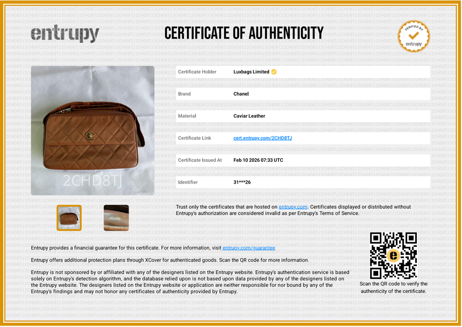 Chanel Camera Crossbody Bag Large Tan Brown Cognac Caviar Leather Gold Hardware 1994-1996