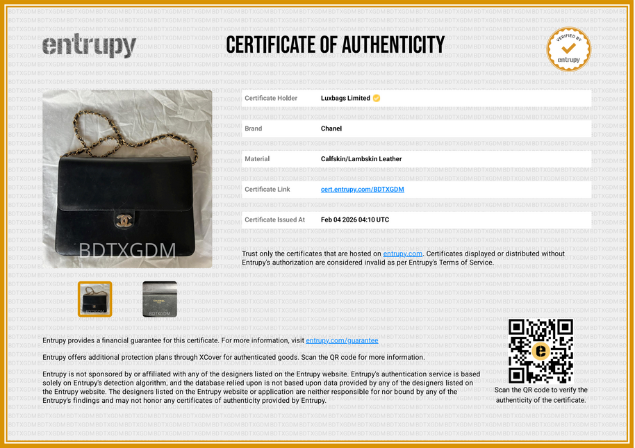 Chanel Single Flap Bag Vintage Medium Black Box Calf Leather Gold Hardware