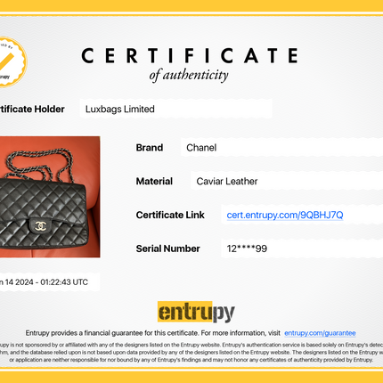 Sold Chanel Classic Flap Jumbo/Large Black Caviar Leather